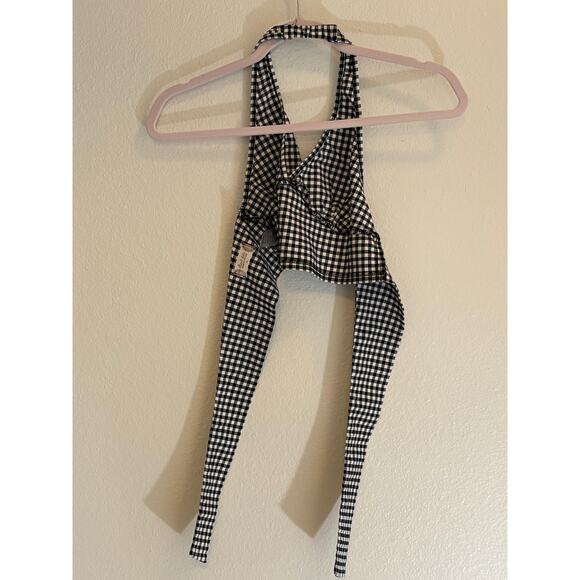 ALTAR'D STATE Women's Checkered Halter Top Black & White 70s Costume Medium - Picture 4 of 5